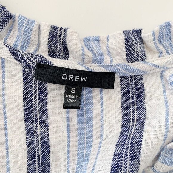 Drew Stella Linen Tank Top Small Striped Sleeveless - Picture 5 of 8